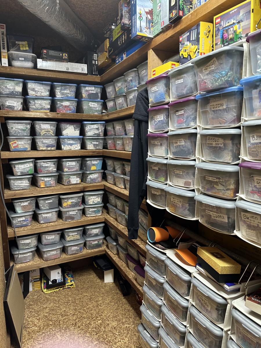 128,00 parts & 11K lots used and new.  Includes sets, minifigs, packing material, storage, and some bulk of parts and Minifig parts.  