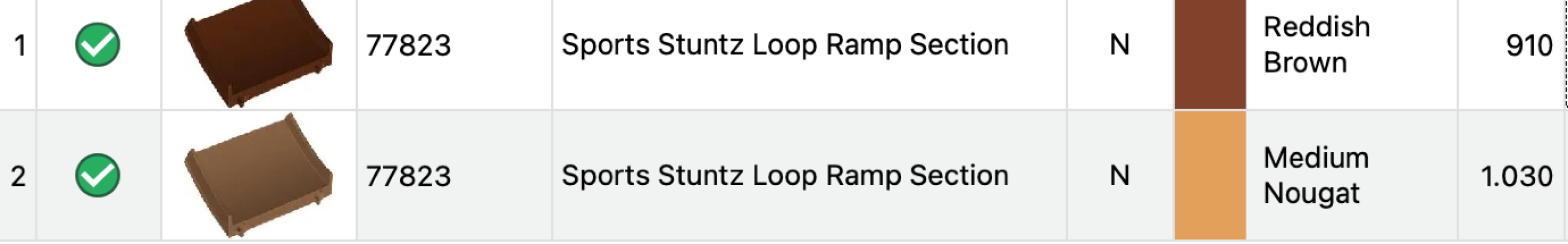 Lego loop parts 