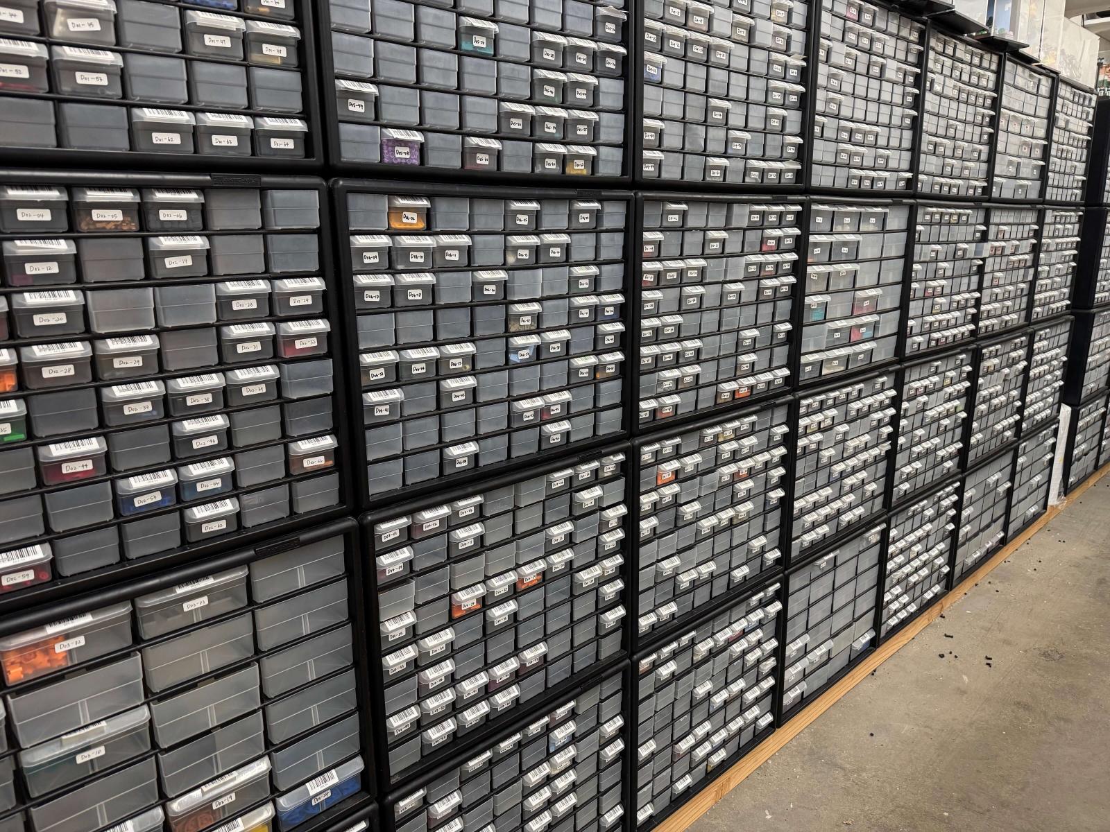 BrickLink Store Inventory for Sale with 72 Akro Mils Drawer Cabinets 56000+ Parts