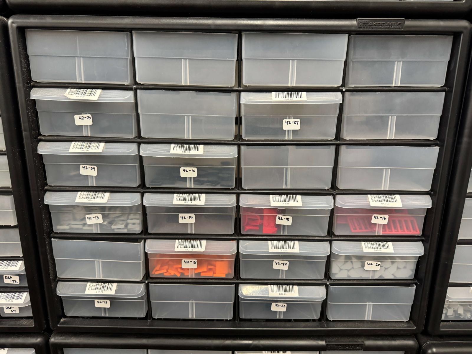BrickLink Store Inventory for Sale with 72 Akro Mils Drawer Cabinets 56000+ Parts