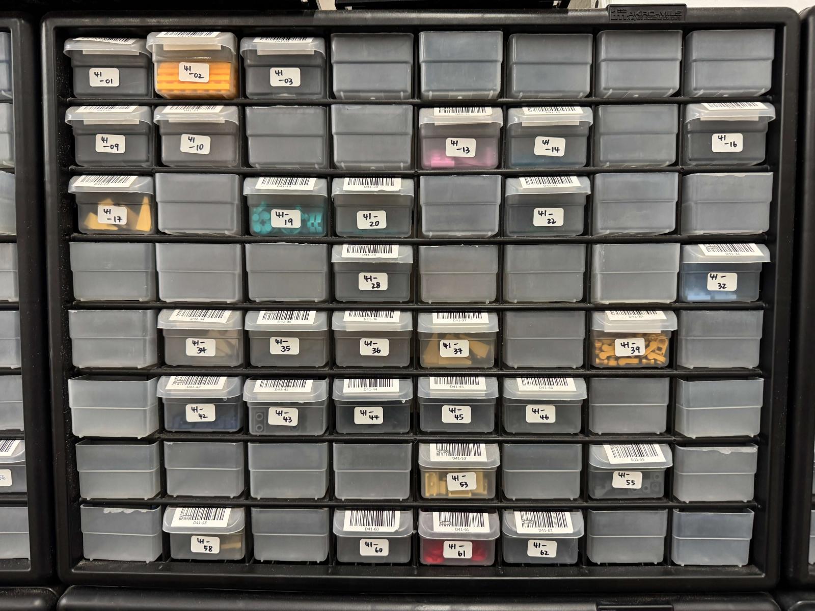 BrickLink Store Inventory for Sale with 72 Akro Mils Drawer Cabinets 56000+ Parts
