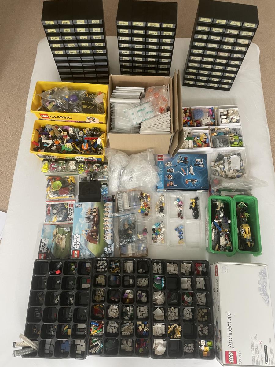 Perfect Starter or Part Store - Including Listed Stock, Storage Shelves and trays, Used Bulk, Almost completed sets, and Postage supplies.